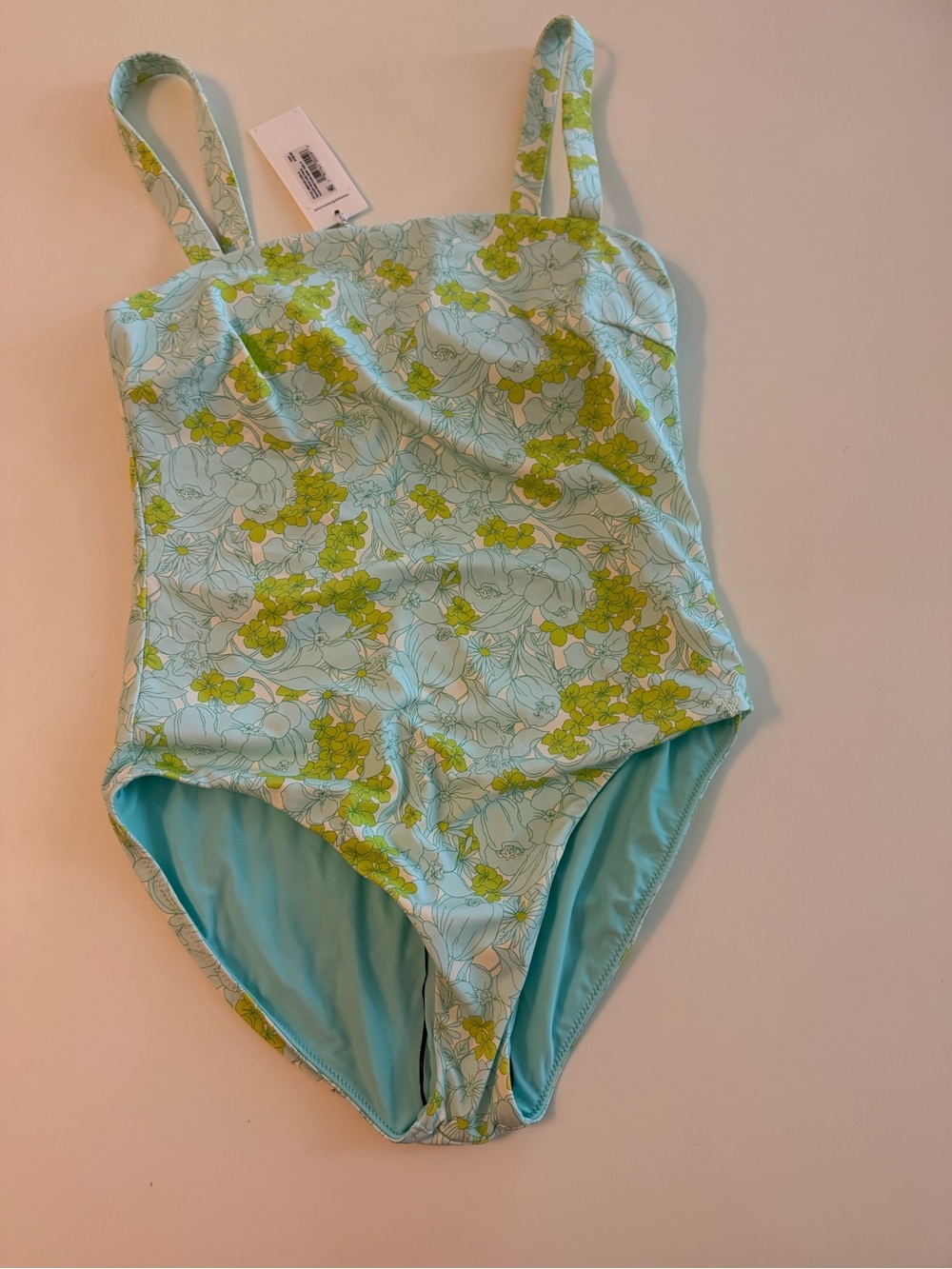 Vineyard Vines Women’s One-Piece Floral Swim Suit - Light Blue & Lime, Small, NW
